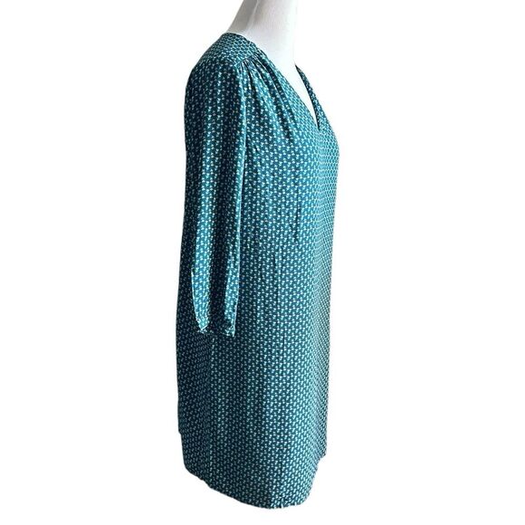 NWT Old Navy Women T-shirt Dress Size Large V Neck 3/4 Sleeves Teal Floral Print - Picture 3 of 9